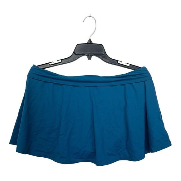 NWT Anne Cole | Plus Size Deep Sea Blue Banded Swim Skirt 16W - Picture 4 of 9